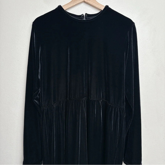 Vintage Talbots Womens Size M Mock Neck Long Sleeve Elastic Waist Velvet Dress - Picture 4 of 15